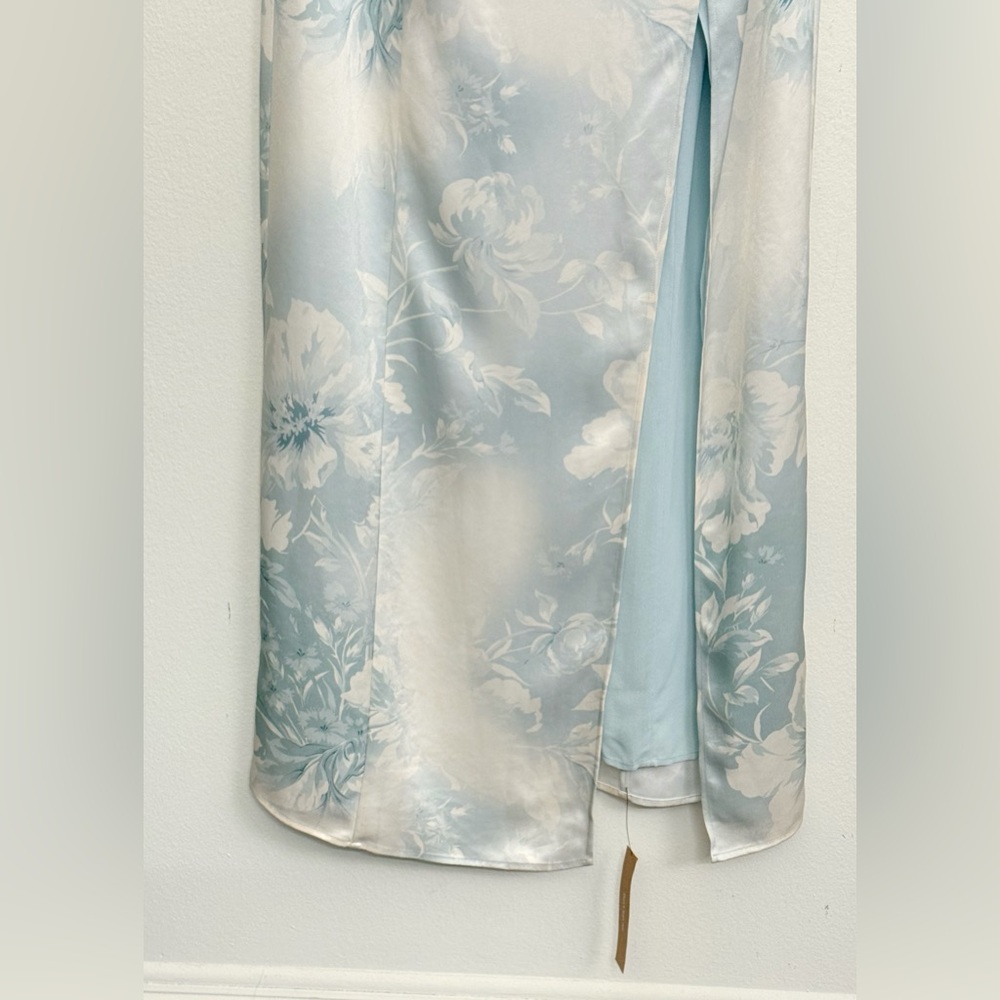 NWT Reformation Kavi Satin Floral Dress in Halo Size 8 - Picture 7 of 15